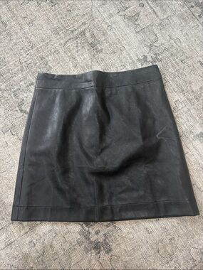 J. Crew Black Leather Mini Skirt